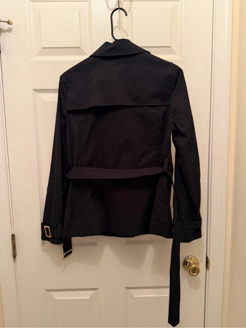 Tory Burch Black Midlength Trench Coat with Belt - Picture 2 of 4